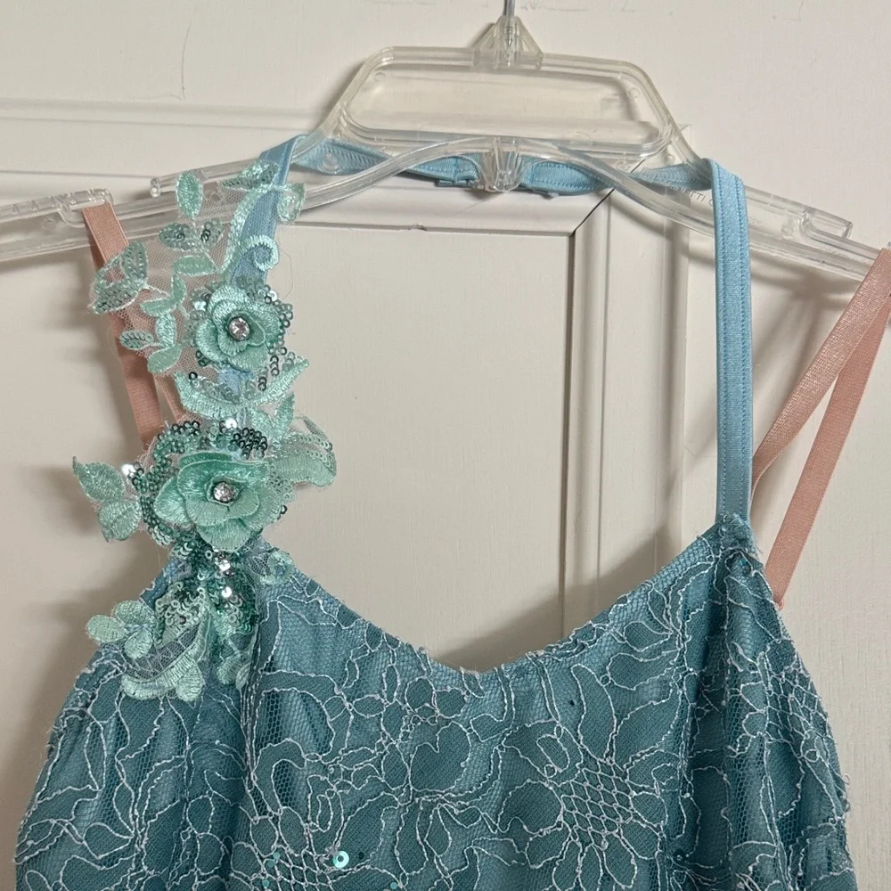 A Wish Come True'Blue Lace Lyrical Dance Costume in Shadow Wind SZ SA